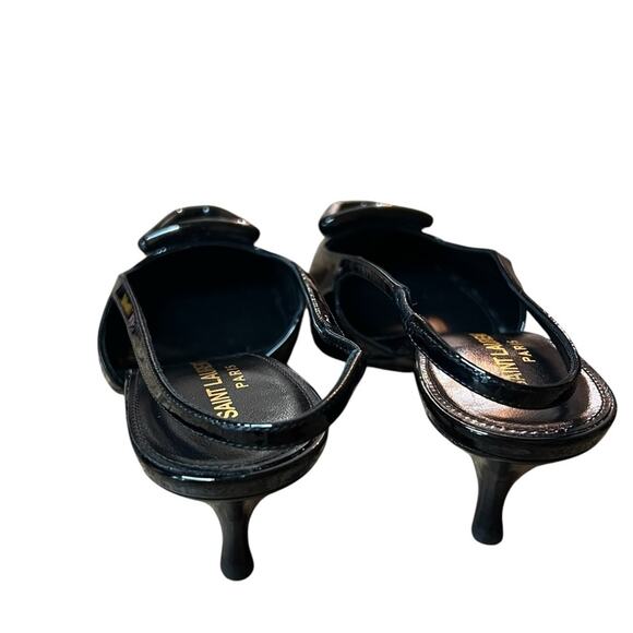 Saint Laurent Tom Slingback Pump 60 Black Patent Leather NEW EU 36.5 US 6.5 - Picture 7 of 16